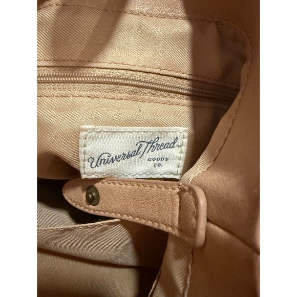 Universal Thread Tan Faux Leather Bucket Bag Convertible Shoulder Crossbody - Picture 8 of 9